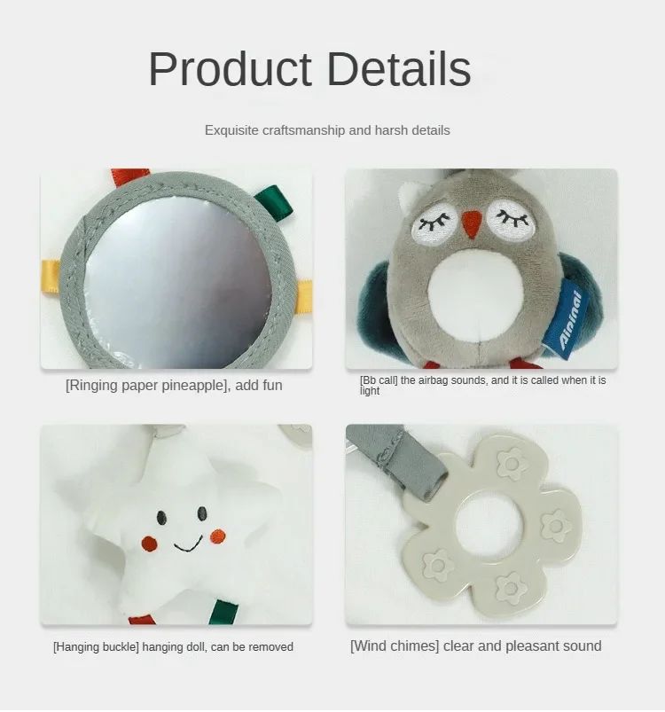 Brinquedos para Bebês de 0, 3, 6, 12 Meses, Brinquedo de Pelúcia com Atividades de Arco-Íris para Pendurar no Carrinho de Bebê, Cadeirinha de Carro, Berço, Viagem, Brinquedos Sensoriais para Bebês