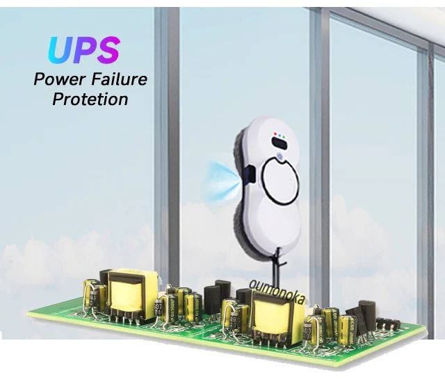 UPS System Robot Window Cleaner Vacuum Smart Home Appliance Auto Clean Glass Windows Washer Window Washing Electric Floor Mops