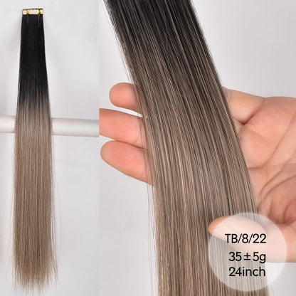 Straight Tape in Hair Extensions Natural Hair Extensions Mini Tape ins Invisible Seamless Blonde Silky Natural Tape ins For Wome