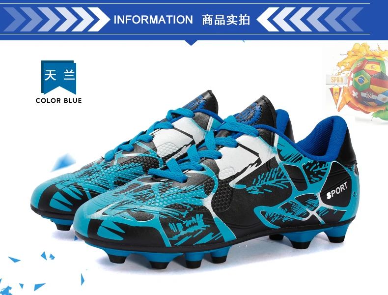 Professional Kids Soccer Shoes Men Original Football Shoes Indoor Society Cleats Football Field Boots TF/AG Fast Match Sneaker
