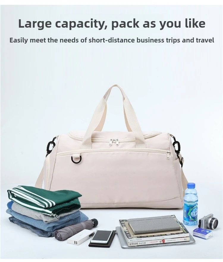 Multifunctional Large Capacity Handbag Waterproof Outdoor Travel Daypack with Wet Dry Shoe Compartment Trendy Fitness Sports Bag