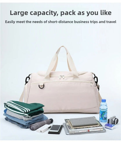 Multifunctional Large Capacity Handbag Waterproof Outdoor Travel Daypack with Wet Dry Shoe Compartment Trendy Fitness Sports Bag
