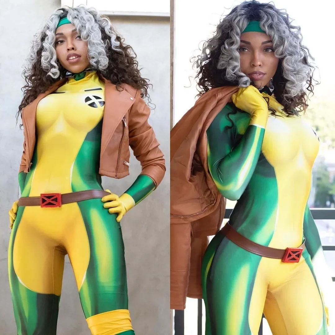 Rogue Cosplay Anna Marie Cosplay 3D Printing Adult Kids Zentai suit Halloween Party Women Girls costume
