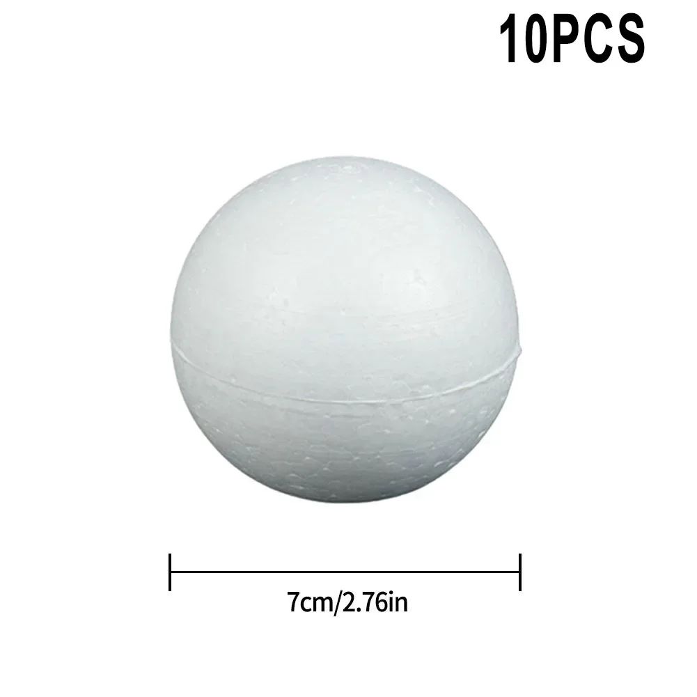 10pcs Solid Foam Ball Polystyrene Balls 50mm-100mm  Round DIY Accessory Handmade For Party Celebration Christmas Decoration