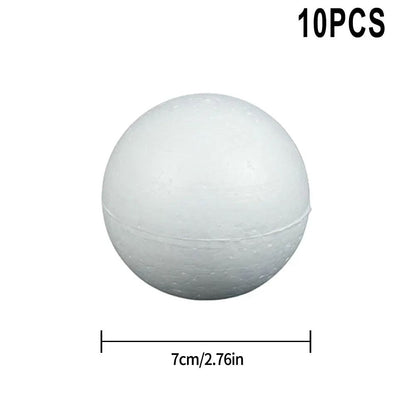 10pcs Solid Foam Ball Polystyrene Balls 50mm-100mm  Round DIY Accessory Handmade For Party Celebration Christmas Decoration