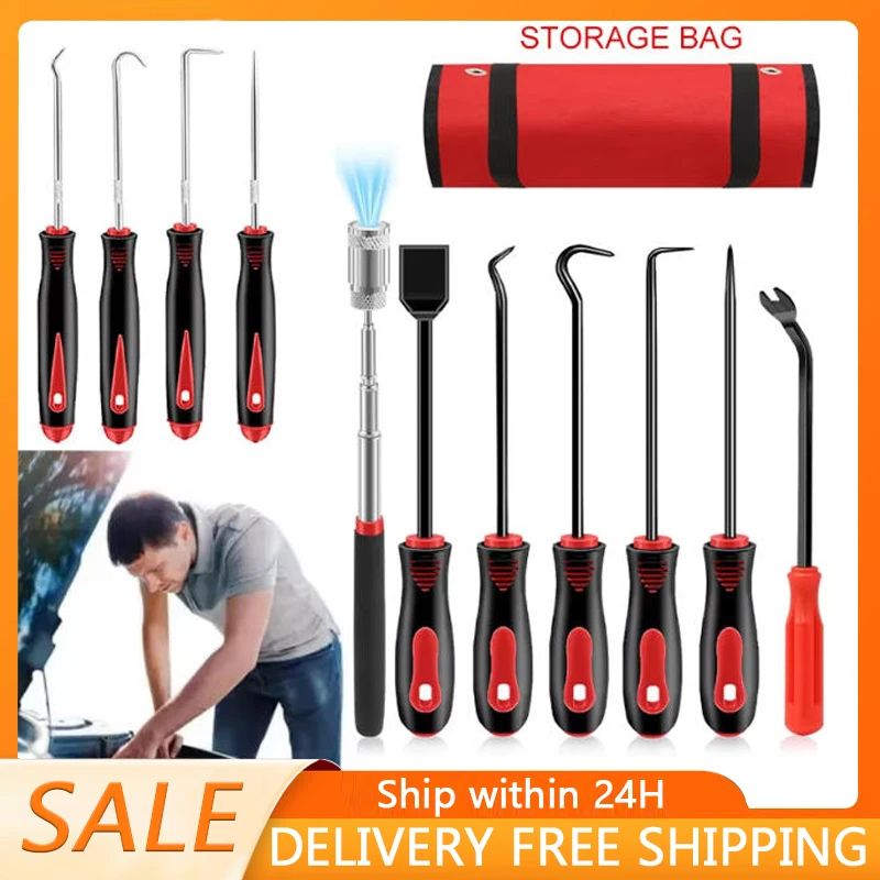 4/11pcs Car Pick Hook Set O Ring Oil Seal Screwdrivers Puller Remover O-Ring Seal Gasket Auto Repair Tools