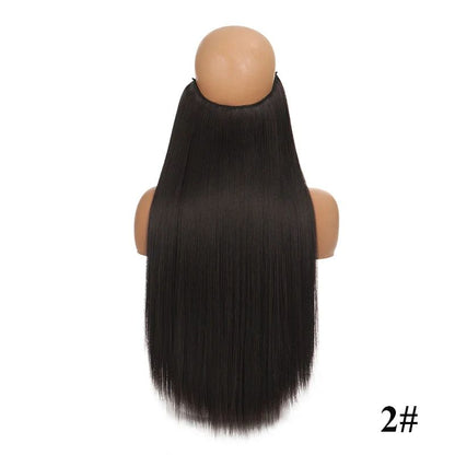 Extensão de cabelo com fio invisível (40cm 50cm 60cm) cabelo liso cabelo encaracolado uso diário adequado para todas as mulheres
