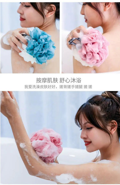 1 Pc Soft Mesh Bath Sponge Balls Cleaning Brush Shower Puff Body Cleaner Exfoliating Scrubbers Bath Flower Bathing Accessories