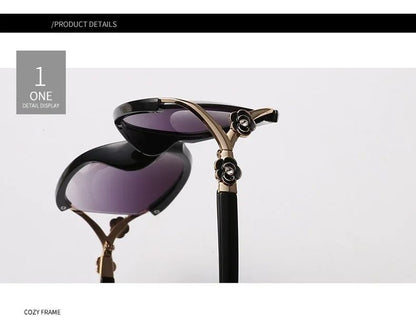 New Classic Vintage Driving Sunglasses for Women Luxurious Fashionable Camellia Hollow-out Women’s Sun Glasses UV400 Protection