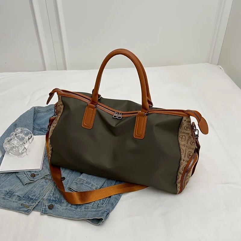 Large Capacity Travel Bag with Bear & Cat Design - Durable Oxford Fabric, Hand Washable, Ideal for Students, Fitness, Yoga