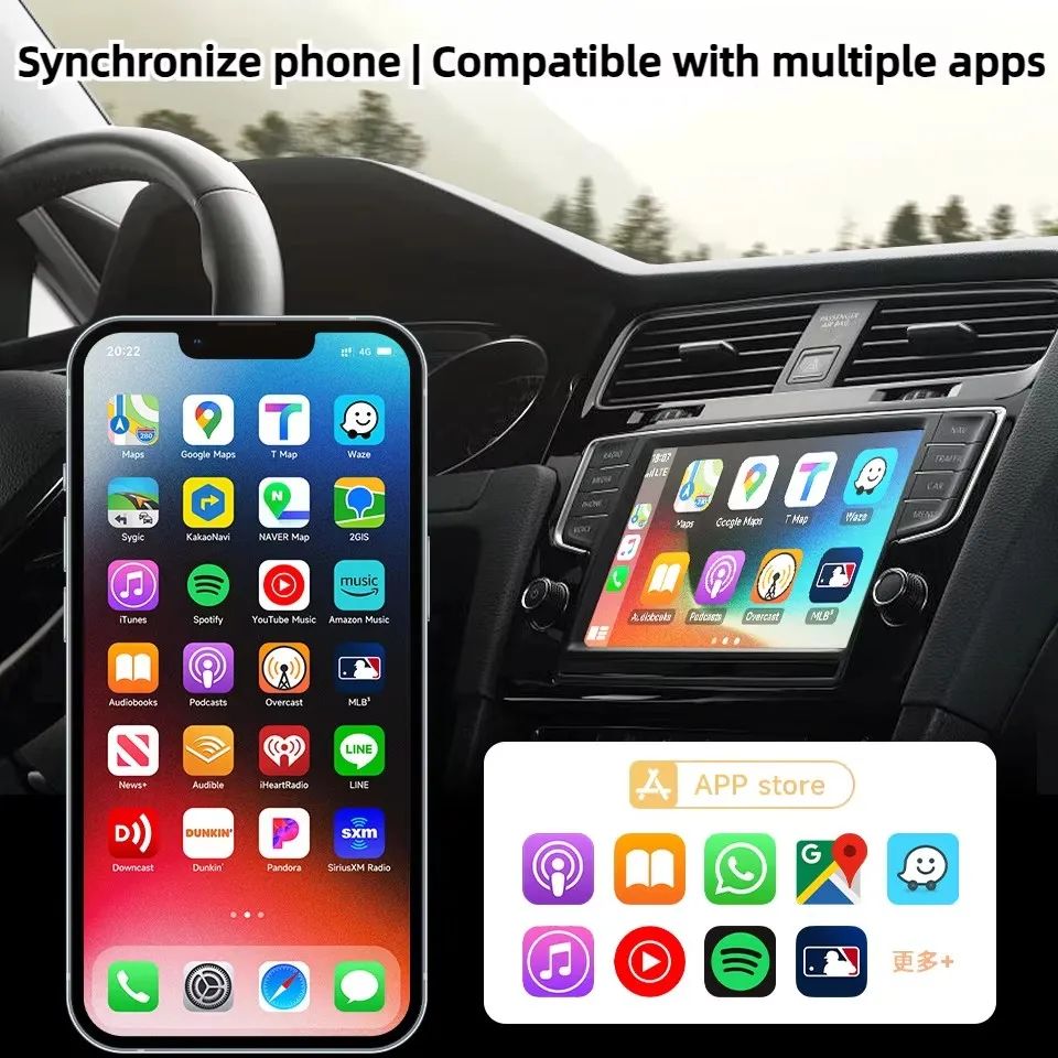 2 in 1 Wireless Carplay Adapter for Apple IOS Android Auto Smart USB Plug and Play Suitable for Most Car Models