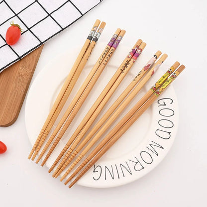 5 Pares de Hashis de Bambu Japoneses para Sushi Antiderrapante Utensílios de Mesa Reutilizáveis para Hot Pot Hashis Chineses Ferramentas de Cozinha