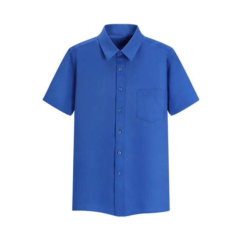 Short-sleeved Solid Color Shirt High-end Business Daily Tops Company Uniforms Can Be Customized With Printed Embroidery 2021 New