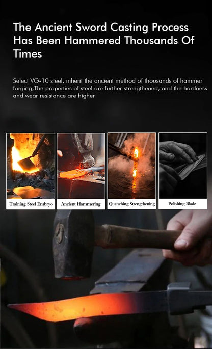 TURWHO 1-5PCS Kitchen Knives Set Hand Forged Damascus Steel Japanese Handmade Chef Knife Cleaver Santoku Utility Cooking Tools