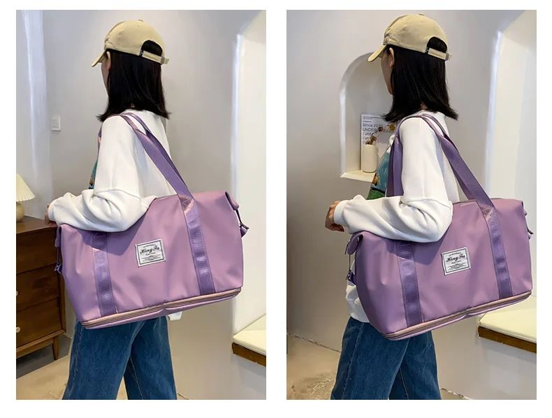 Carry On Travel Duffle Bag Nylon Waterproof Sports Gym Tote Bags for Women Large Capacity Storage Luggage Handbag 2026