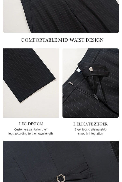 ST Cassy high-quality blue striped suits for men slim fit luxurious and elegant men's business suit 3-piece set full men's suit