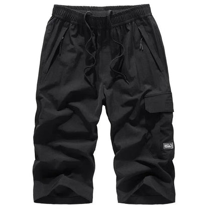 Men's Summer Quick Dry 3/4 Pants Lightweight Capri Shorts Hiking Fishing Travel Casual Cargo Shorts Pants Men Gym Shorts 7XL 8XL