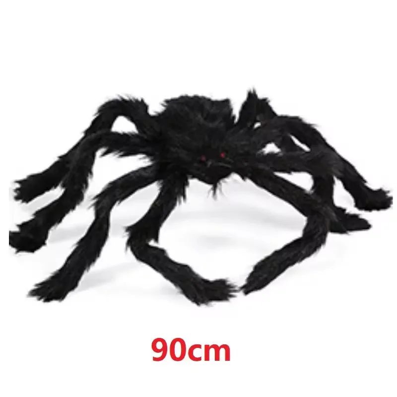3/2/1pcs Halloween Decor Giant Black Plush Spider Halloween Party Bar Haunted House Horror Props Outdoor Scary Large Spiders