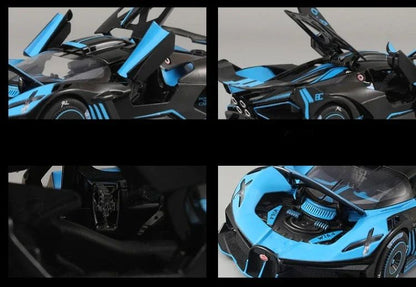 Spray 1/24 Bugatti Bolide Supercar Alloy Model Sound Light Diecast Toy Vehicle Boy Car Toy Gift Collectable Miniature Home Decor