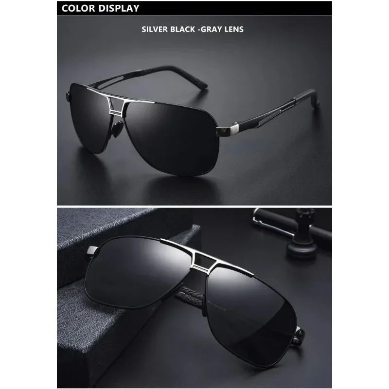1PC Top Aluminum Magnesium Square Polarized  Photochromic Sunglasses Men Sun Glasses Safety Driving Oculos De Sol Masculino