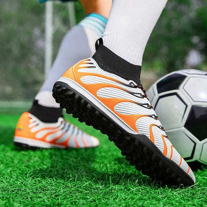 Men Match Non Slip Football Boots Cleats Indoor Outdoor Soccer Shoes Sport Training Long Spikes FG/TF Boys Futsal Comfortable