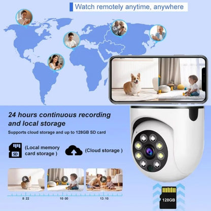 8MP WiFi IP Camera E27 Bulb Dual Lens Wireless Cam Baby Monitor Two-way Audio AI Human Tracking Smart Home Surveillance Camera