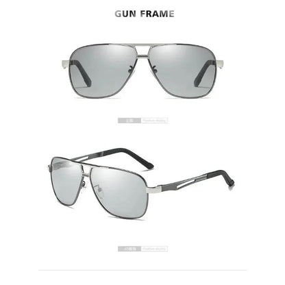 1PC Top Aluminum Magnesium Square Polarized  Photochromic Sunglasses Men Sun Glasses Safety Driving Oculos De Sol Masculino