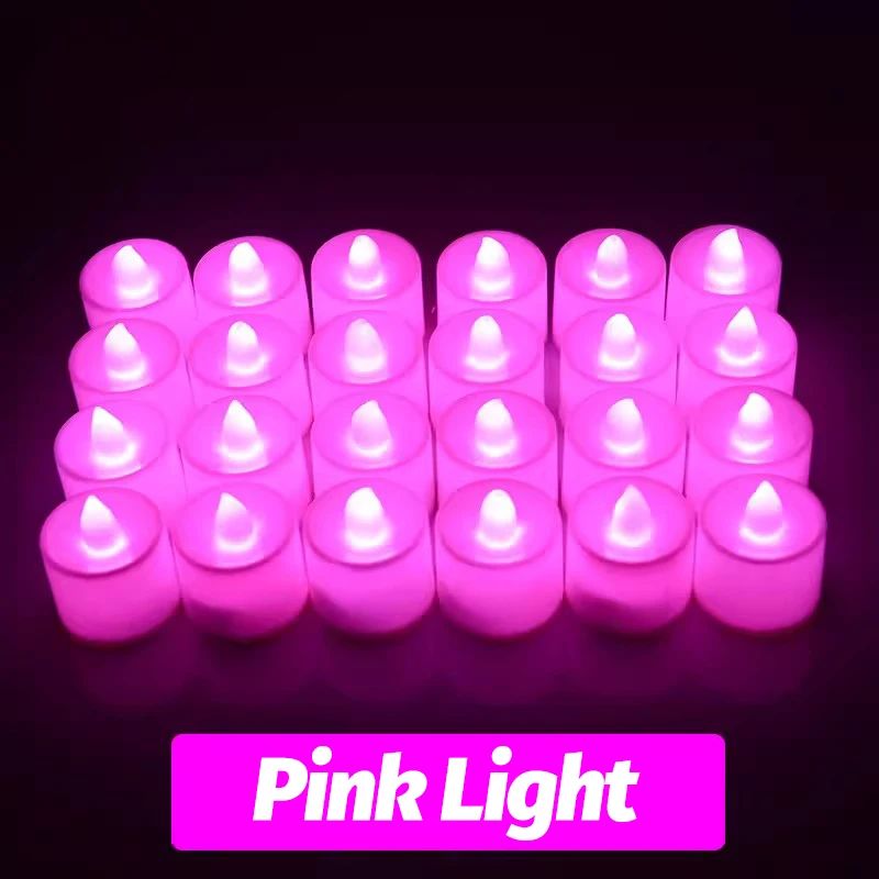 1/48PCS Flameless Led Candle Christmas Wedding Party Decoration Table Lamp Heart-shape Electronic Battery-Power Tealight Candles
