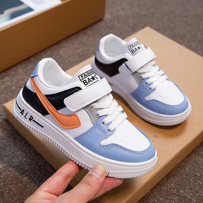 Children's Sneakers Kids Fashion Design White Non-slip Casual Shoes Boys Girls Hook Breathable Sneakers Toddler Outdoor Shoes