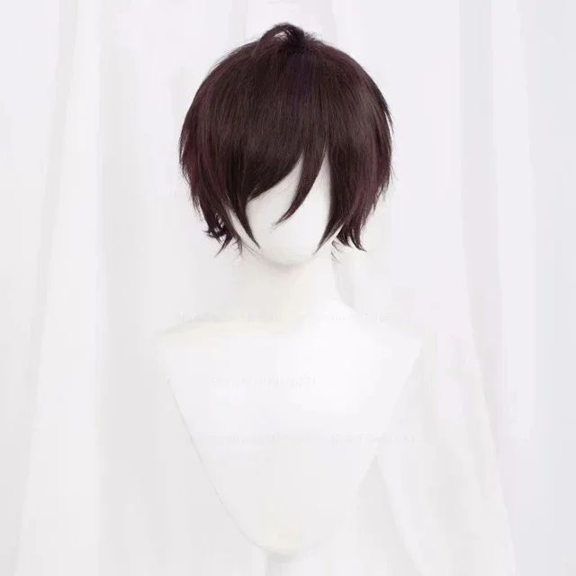 Synthetic Short Straight Cosplay Wig White Green Purple Brown Black Blue Gray Orange Red Fluffy Heat Resistant Hair Anime Wigs