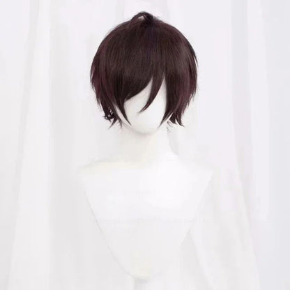 Synthetic Short Straight Cosplay Wig White Green Purple Brown Black Blue Gray Orange Red Fluffy Heat Resistant Hair Anime Wigs