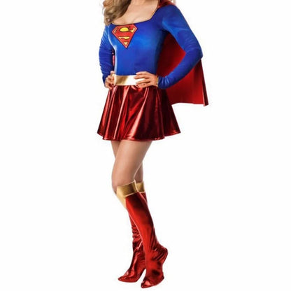 Women Super Girl Superhero Superwomen Costume Fancy Dress Outfit Party Halloween Superwomen Costume Fancy Dress