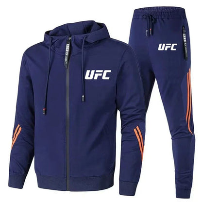 New UFC Men's Casual Sportswear Set, Flowered Outdoor Motorcycle Comfort Men's Set 2025, Fashionable Pants and Jackets