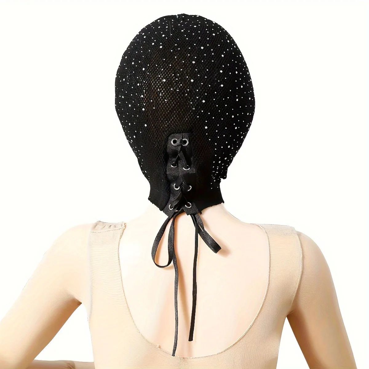 Sexy Transparent Mesh Ultra Thin Perspective Clothing Fishing Net Hollow Vest Headscarf Hood Cosplay Party