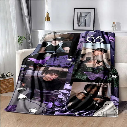 Manta Estampada Sam& Colby XPLR Manta de Sofá para Lazer Lençol de Casa Sofá Escritório Ar Condicionado Macia Viagem de Lazer Manta Personalizável