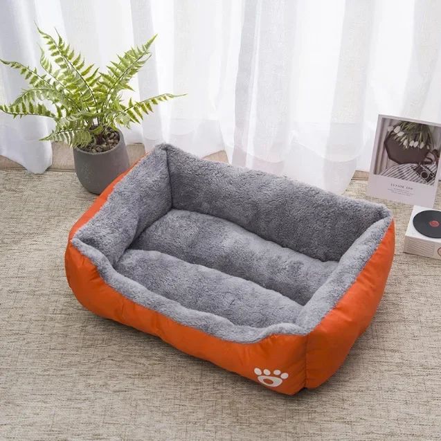 Ninho Quadrado Grande Cama para Cães de Grande Porte S-3XL Cama para Cães Pequenos e Médios Ninho de Fleece Macio Sofá-Cama Grande para Cães Casa de Gatos Quente de Inverno para Animais de Estimação