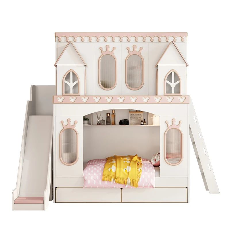 Cama de princesa castelo, cama infantil, quarto de menina, cama de casal, buraco de árvore, madeira maciça