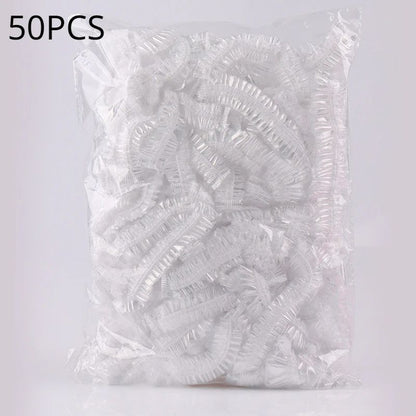 Toucas de Banho Descartáveis Acessórios para Sauna Transparentes e à Prova d'Água Toucas Descartáveis para Cabelo Produtos de Banheiro para Casa