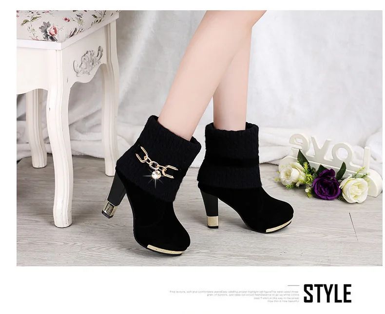 Sapatos femininos de salto agulha super alto com plataforma, sapatos de salto alto, scarpins femininos, botas de tornozelo de camurça bico fino para mulheres, botas de salto grosso NOVO