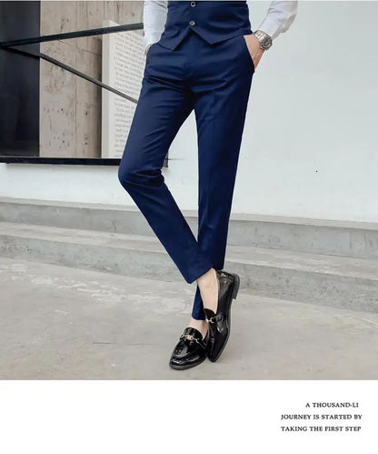 Suit S-7XL (Blazer+ Waistcoat + Trousers) Men's Fashion Business Dinner Gentleman Slim British-style Evening Dress Group Suit