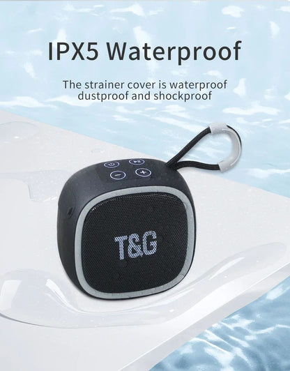 Caixa de som Bluetooth T&G TG659 Mini Sem Fio Potente à Prova D'água TWS Bluetooth 5.3 com Alto-falante HIFI e Suporte para Cartão TF e Rádio