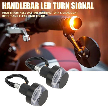 Luz de Seta LED 12V para Ponta de Guidão de Motocicleta Pisca-Pisca Branco/Amarelo Luz de Posição Lateral para Motocicletas