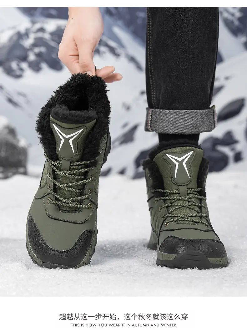 Men Women Waterproof Winter Boots Snow Barefoot Casual Shoes Outdoor Warm Work Shoes Ankle Shoes for Trekking Climbing Hiking
