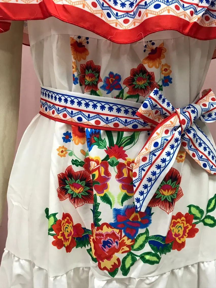 2024 Spring Summer New Independent Stand Amazon Off-shoulder Red Flower Printing Long Dress Oversized Wide Hemline Sleeveless