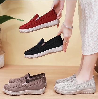 Women's Shoes Summer 2025 Breathable Single Shoes with Soft Sole Thick Sole Casual Cloth for Women Free Shippiing Shoes