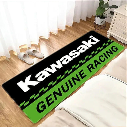 Garage Mat Motorcycle Carpet Racing Cool Moto Display Kawasaki Carpet for Kawasaki Motorcycle Area Rug Anti-slip Floor Decor Rug