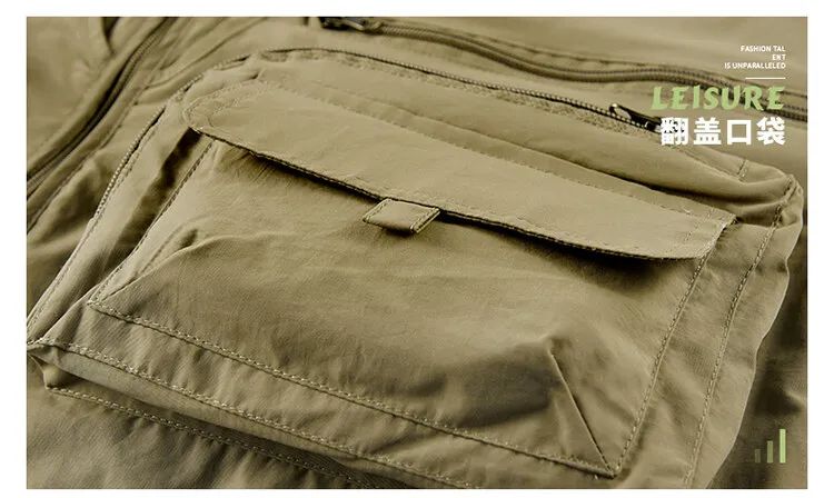 Colete Masculino de Malha com Vários Bolsos Secagem Rápida Sem Mangas Jaqueta Repórter Solto Casual Fino para Pesca Colete Masculino
