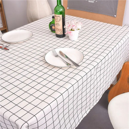 Table Cloth for Home Linen Cotton Plaid Stripe Dining Tablecloth Kitchen Decorative Rectangular Coffee Cuisine Party Table Cover
