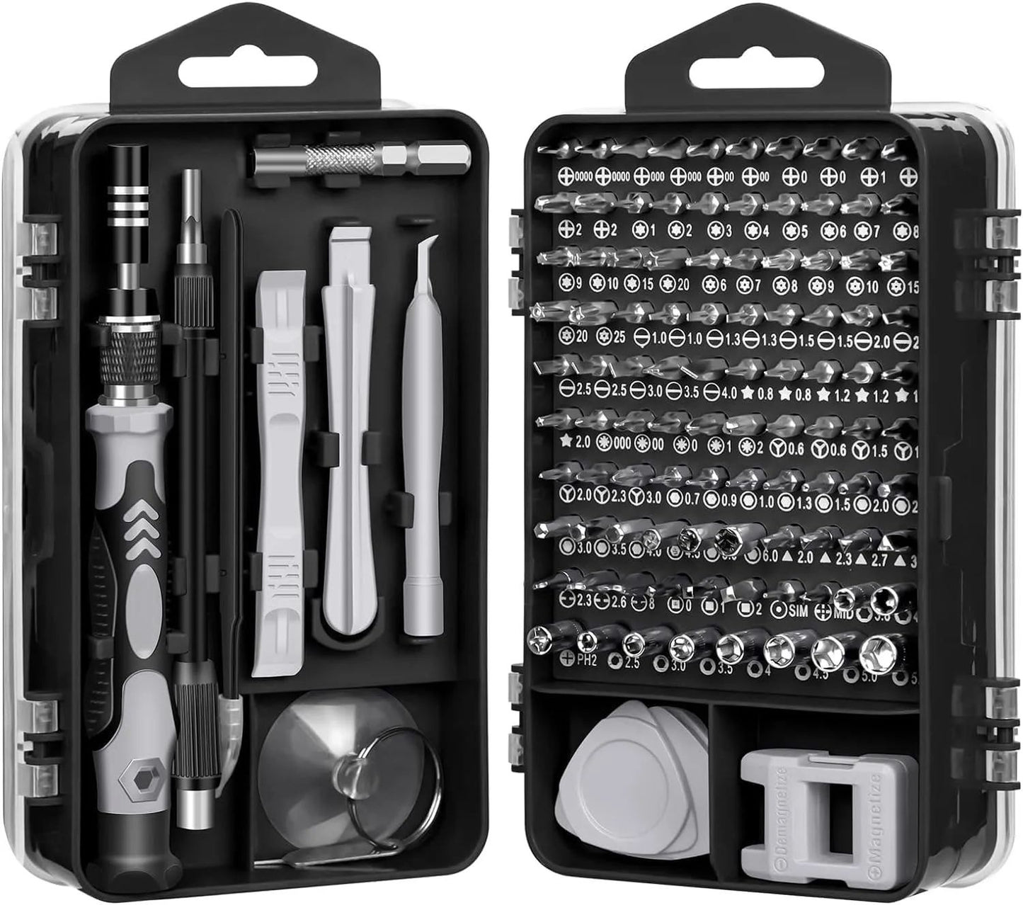 Conjunto de Chaves de Precisão 115 em 1 Ferramentas Manuais de Reparo Eletrônico Pontas Magnéticas para Micro Brocas para iPhone PC Mac DIY Console de Jogos