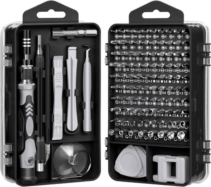 Conjunto de Chaves de Precisão 115 em 1 Ferramentas Manuais de Reparo Eletrônico Pontas Magnéticas para Micro Brocas para iPhone PC Mac DIY Console de Jogos